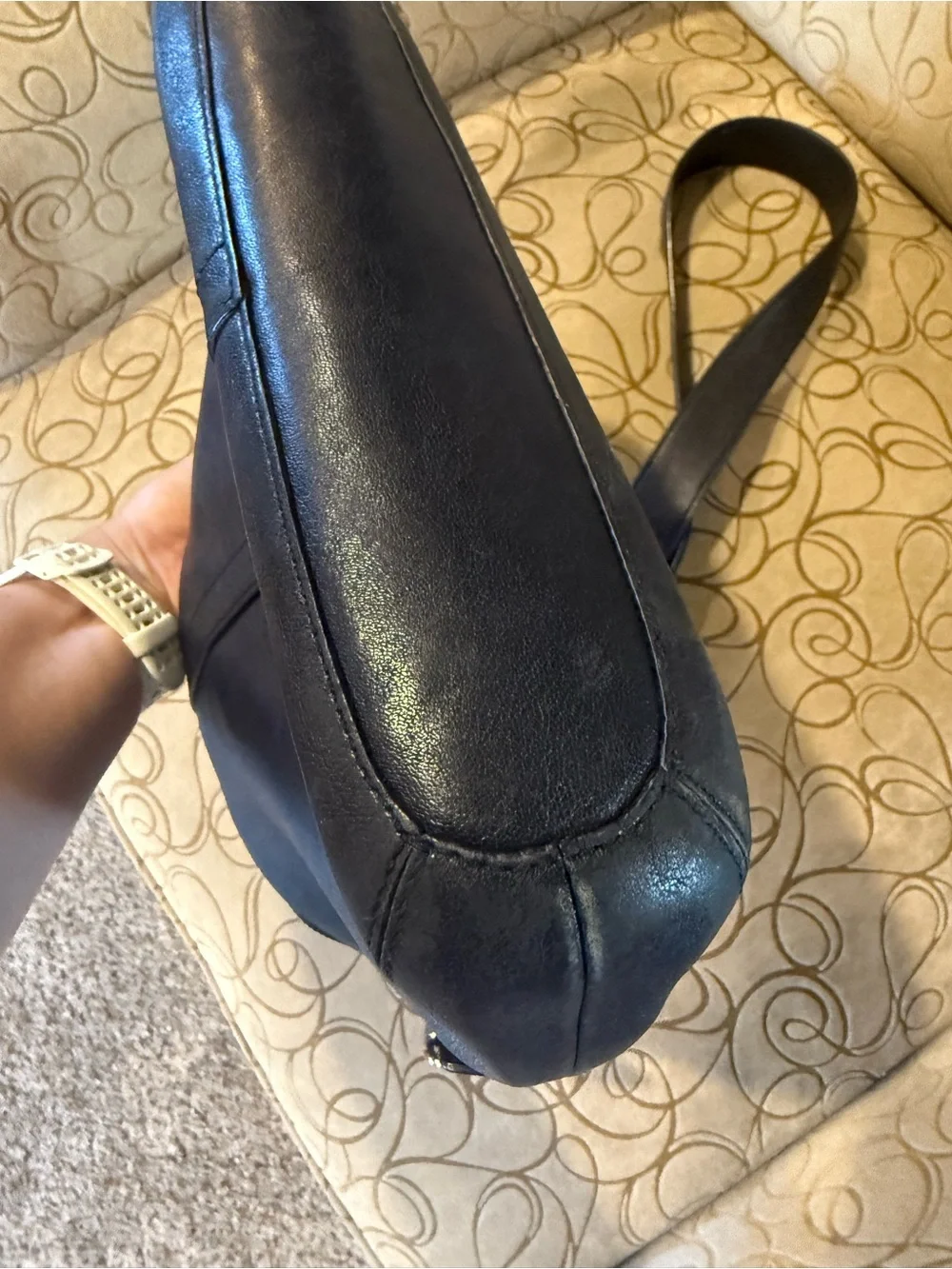 Coach 9326 Black Leather Shoulder Crossbody Bag Classic Minimalist Vintage